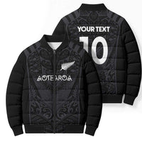 Custom Aotearoa Rugby Bomber Puffer Jacket The Blacks-Sporty T90 Style - Polynesian Pride