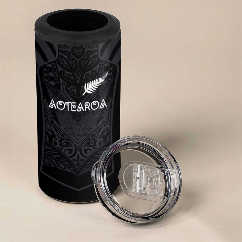 Custom Aotearoa Rugby 4 in 1 Can Cooler Tumbler The Blacks-Sporty T90 Style - Polynesian Pride