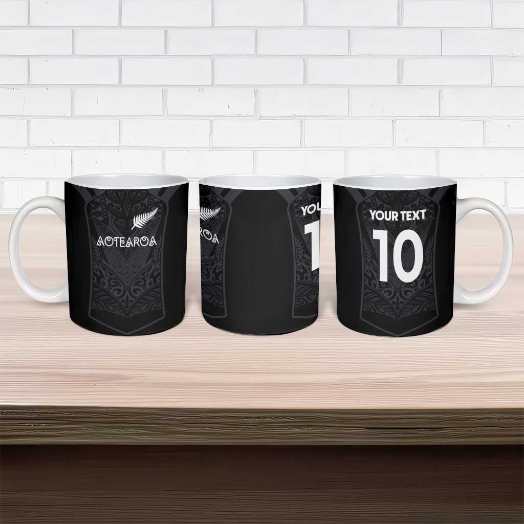 Custom Aotearoa Rugby Ceramic Mug The Blacks-Sporty T90 Style - Polynesian Pride