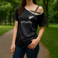 Custom Aotearoa Rugby Cross Shoulder Shirt The Blacks-Sporty T90 Style - Polynesian Pride