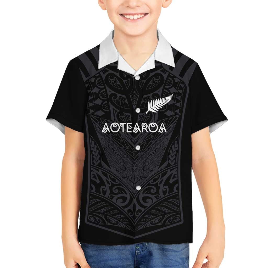 Custom Aotearoa Rugby Family Matching Long Sleeve Bodycon Dress and Hawaiian Shirt The Blacks-Sporty T90 Style - Polynesian Pride