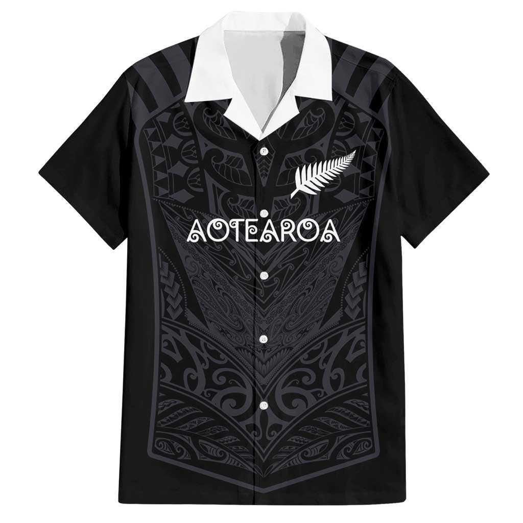 Custom Aotearoa Rugby Family Matching Short Sleeve Bodycon Dress and Hawaiian Shirt The Blacks-Sporty T90 Style - Polynesian Pride