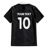 Custom Aotearoa Rugby Family Matching Short Sleeve Bodycon Dress and Hawaiian Shirt The Blacks-Sporty T90 Style - Polynesian Pride