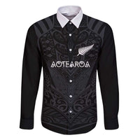 Custom Aotearoa Rugby Family Matching Short Sleeve Bodycon Dress and Hawaiian Shirt The Blacks-Sporty T90 Style - Polynesian Pride