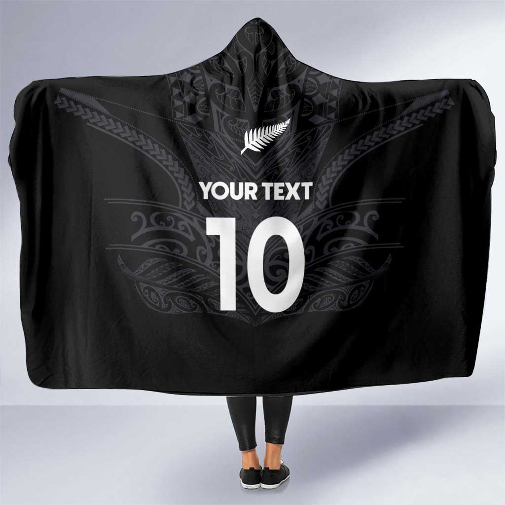 Custom Aotearoa Rugby Hooded Blanket The Blacks-Sporty T90 Style - Polynesian Pride