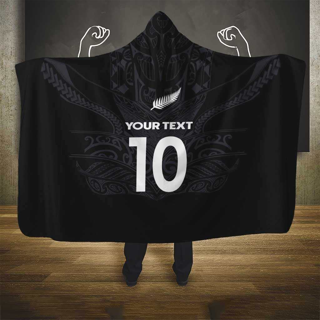 Custom Aotearoa Rugby Hooded Blanket The Blacks-Sporty T90 Style - Polynesian Pride