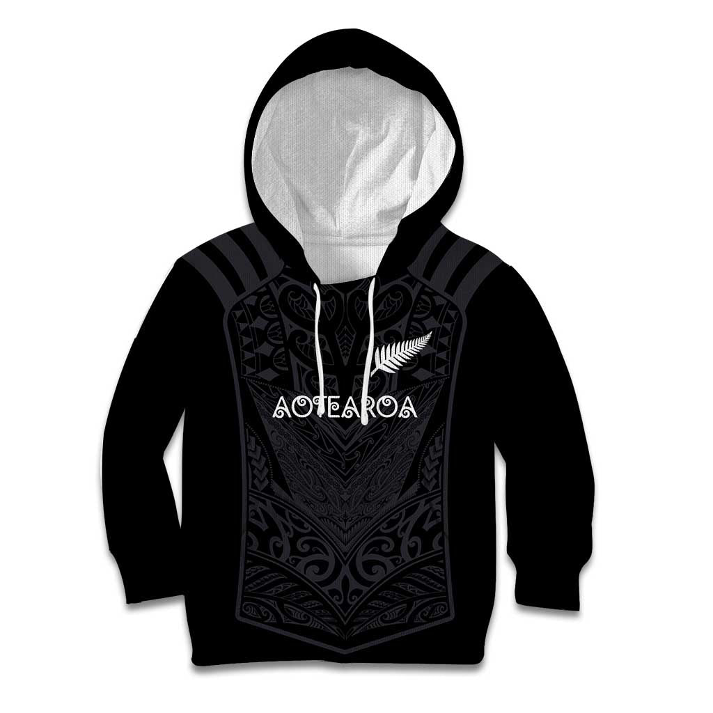 Custom Aotearoa Rugby Kid Hoodie The Blacks-Sporty T90 Style - Polynesian Pride