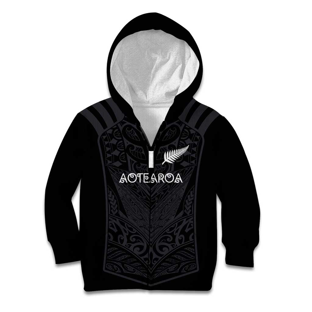 Custom Aotearoa Rugby Kid Hoodie The Blacks-Sporty T90 Style - Polynesian Pride
