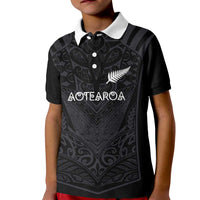 Custom Aotearoa Rugby Kid Polo Shirt The Blacks-Sporty T90 Style - Polynesian Pride
