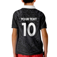 Custom Aotearoa Rugby Kid Polo Shirt The Blacks-Sporty T90 Style - Polynesian Pride
