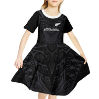 Custom Aotearoa Rugby Kid Short Sleeve Dress The Blacks-Sporty T90 Style - Polynesian Pride
