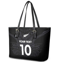 Custom Aotearoa Rugby Leather Tote Bag The Blacks-Sporty T90 Style - Polynesian Pride