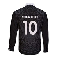 Custom Aotearoa Rugby Long Sleeve Button Shirt The Blacks-Sporty T90 Style - Polynesian Pride