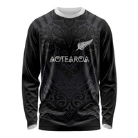 Custom Aotearoa Rugby Long Sleeve Shirt The Blacks-Sporty T90 Style - Polynesian Pride