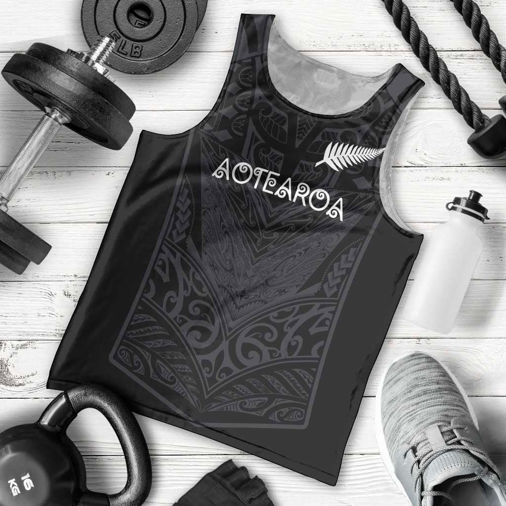 Custom Aotearoa Rugby Men Tank Top The Blacks-Sporty T90 Style - Polynesian Pride