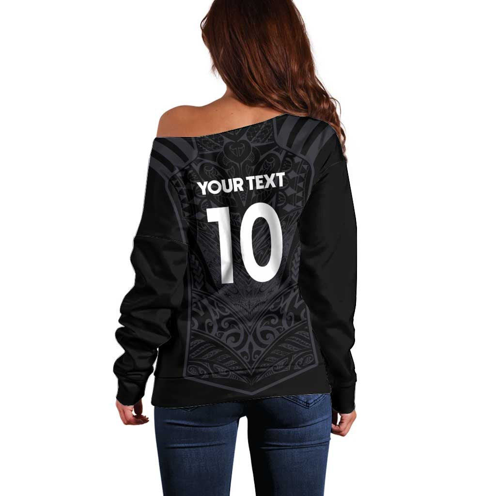 Custom Aotearoa Rugby Off Shoulder Sweater The Blacks-Sporty T90 Style - Polynesian Pride