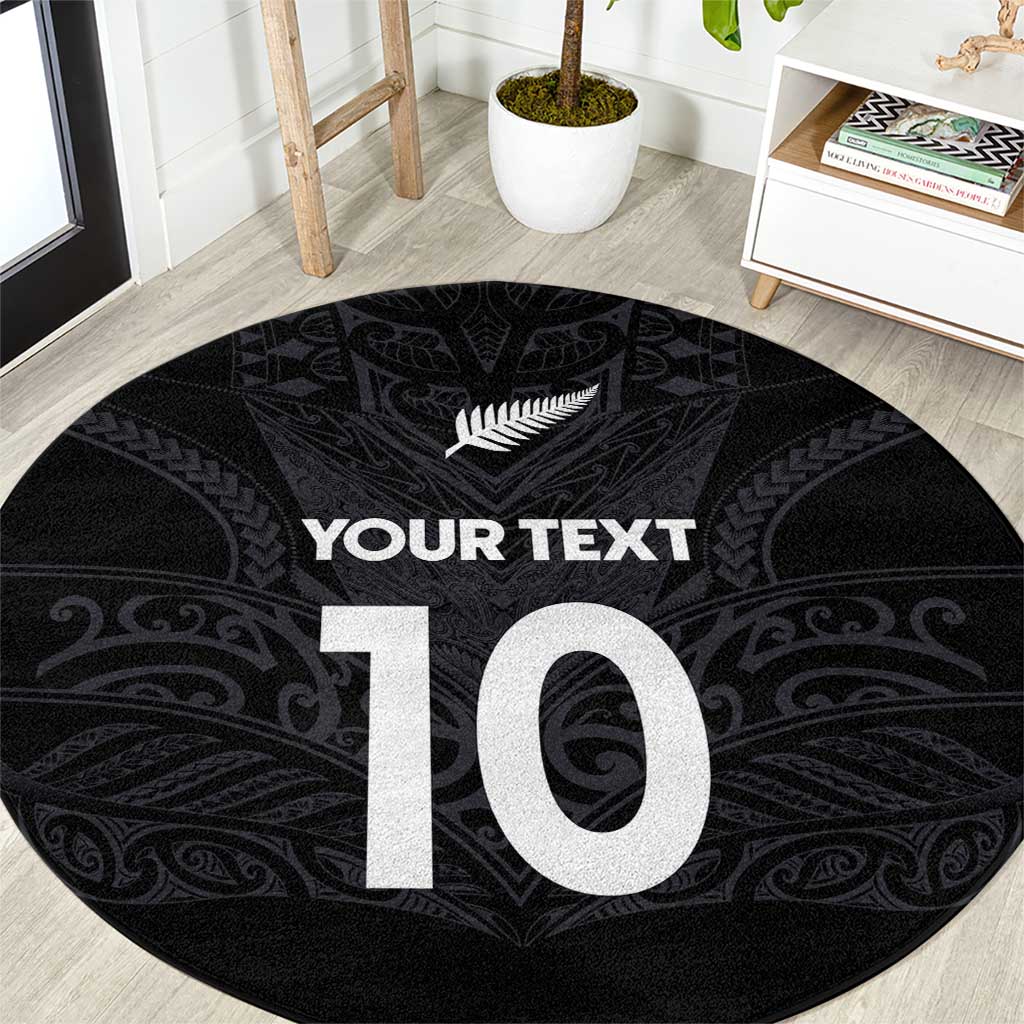 Custom Aotearoa Rugby Round Carpet The Blacks-Sporty T90 Style - Polynesian Pride