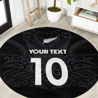 Custom Aotearoa Rugby Round Carpet The Blacks-Sporty T90 Style - Polynesian Pride