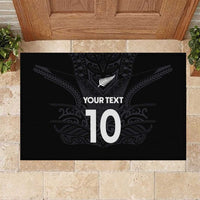 Custom Aotearoa Rugby Rubber Doormat The Blacks-Sporty T90 Style - Polynesian Pride