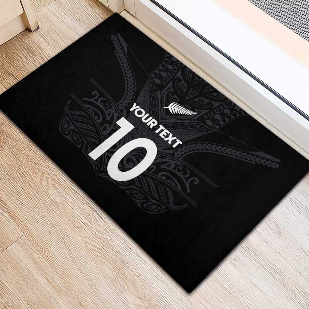 Custom Aotearoa Rugby Rubber Doormat The Blacks-Sporty T90 Style - Polynesian Pride