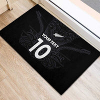 Custom Aotearoa Rugby Rubber Doormat The Blacks-Sporty T90 Style - Polynesian Pride