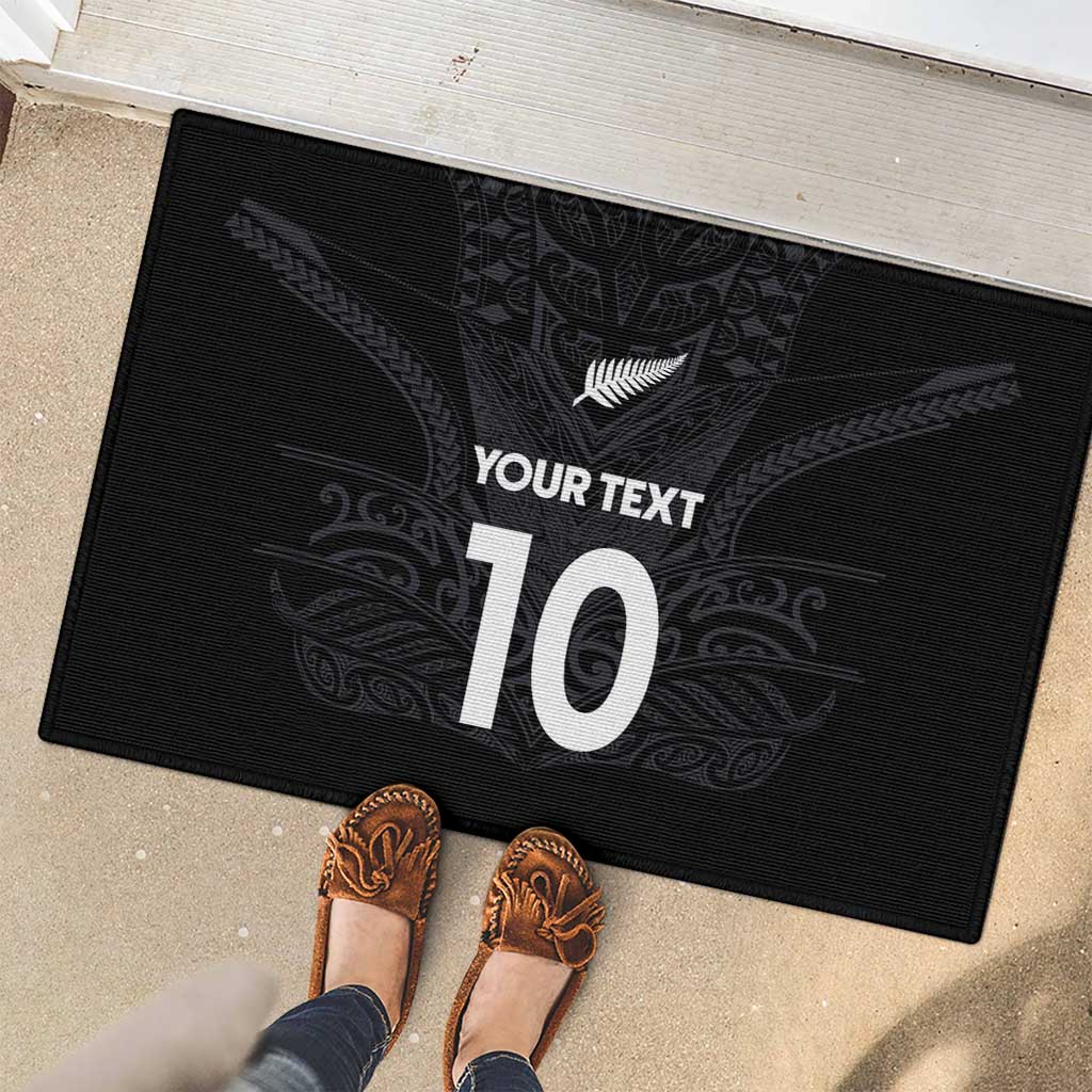 Custom Aotearoa Rugby Rubber Doormat The Blacks-Sporty T90 Style - Polynesian Pride