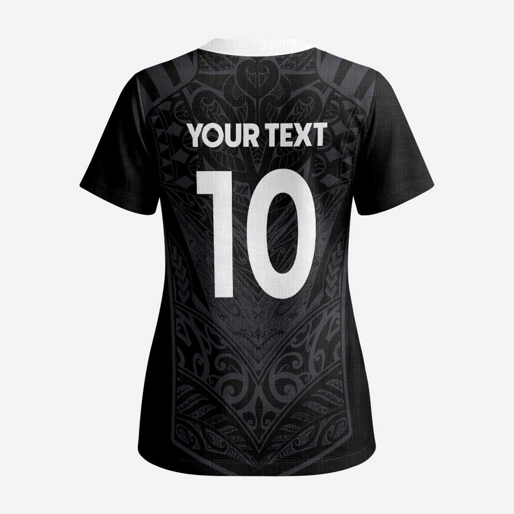 Custom Aotearoa Rugby Scrub Top The Blacks-Sporty T90 Style - Polynesian Pride