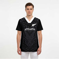 Custom Aotearoa Rugby Scrub Top The Blacks-Sporty T90 Style - Polynesian Pride