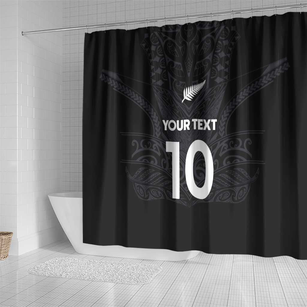 Custom Aotearoa Rugby Shower Curtain The Blacks-Sporty T90 Style - Polynesian Pride