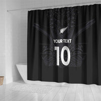 Custom Aotearoa Rugby Shower Curtain The Blacks-Sporty T90 Style - Polynesian Pride