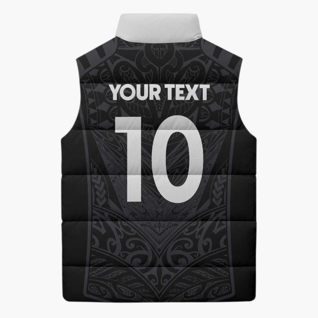 Custom Aotearoa Rugby Sleeveless Puffer Jacket The Blacks-Sporty T90 Style - Polynesian Pride