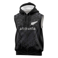 Custom Aotearoa Rugby Sleeveless Zip Hoodie The Blacks-Sporty T90 Style - Polynesian Pride