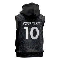 Custom Aotearoa Rugby Sleeveless Zip Hoodie The Blacks-Sporty T90 Style - Polynesian Pride