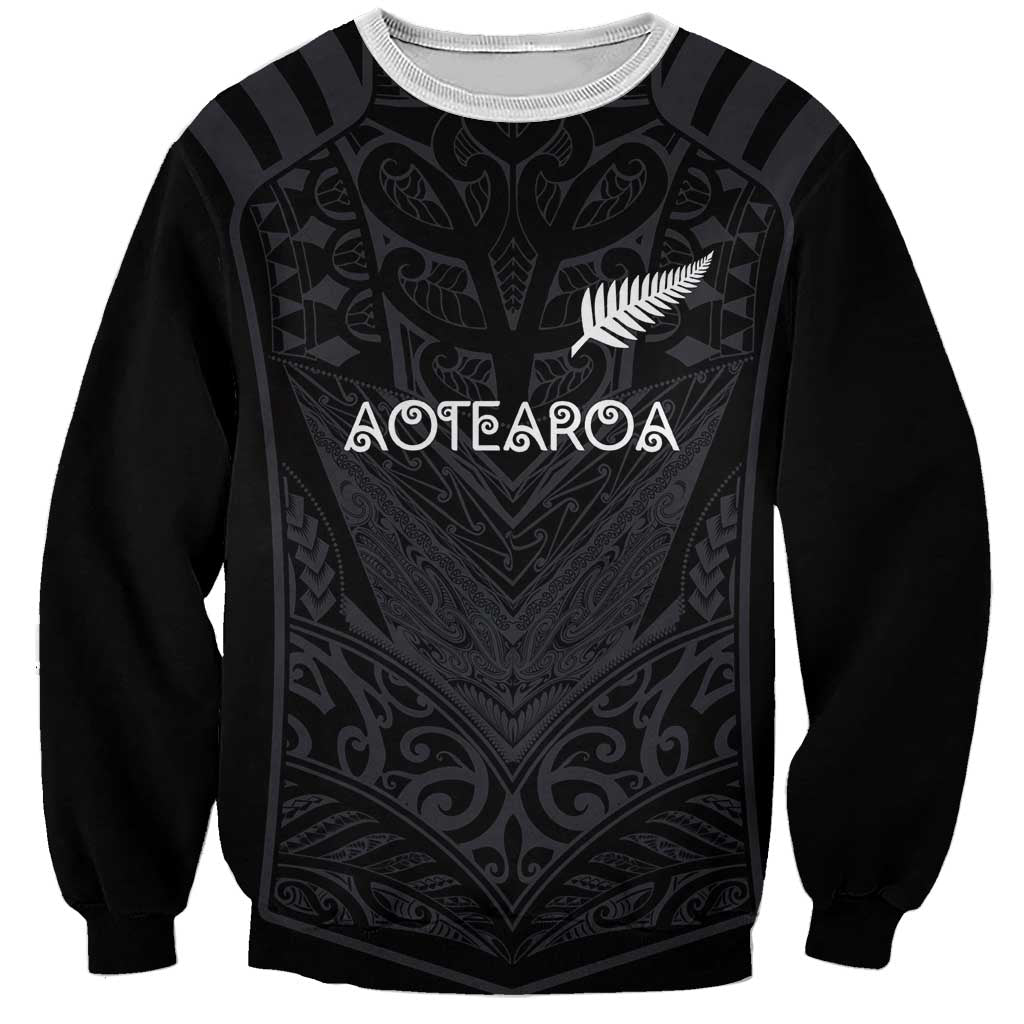 Custom Aotearoa Rugby Sweatshirt The Blacks-Sporty T90 Style - Polynesian Pride