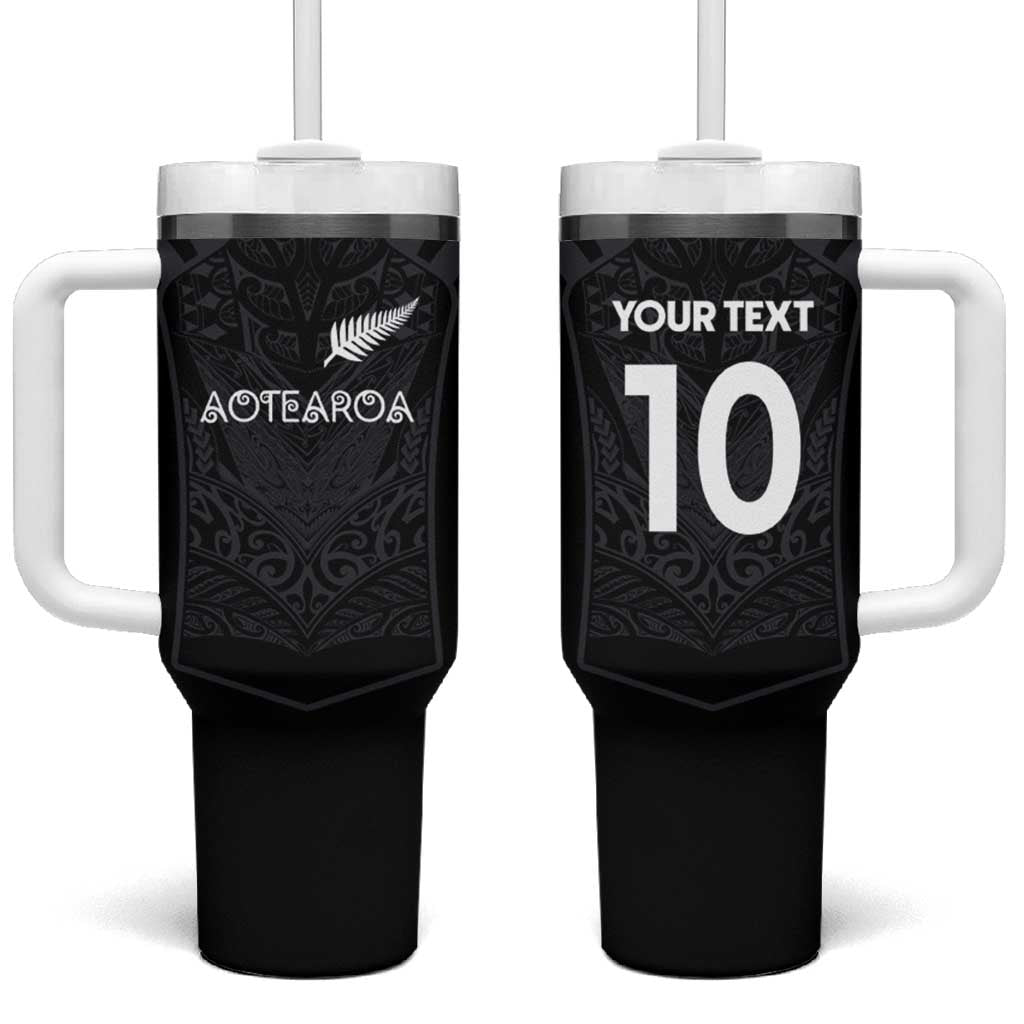 Custom Aotearoa Rugby Tumbler With Handle The Blacks-Sporty T90 Style - Polynesian Pride