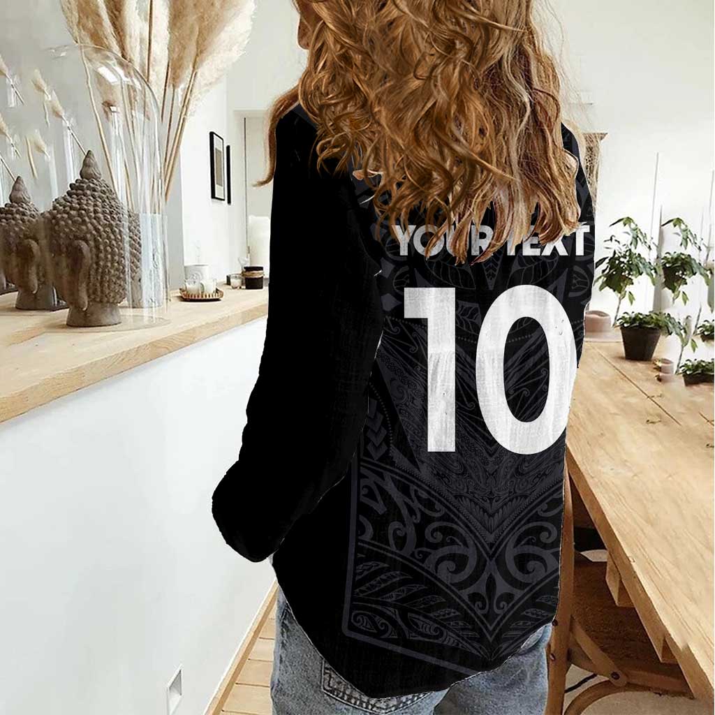 Custom Aotearoa Rugby Women Casual Shirt The Blacks-Sporty T90 Style - Polynesian Pride