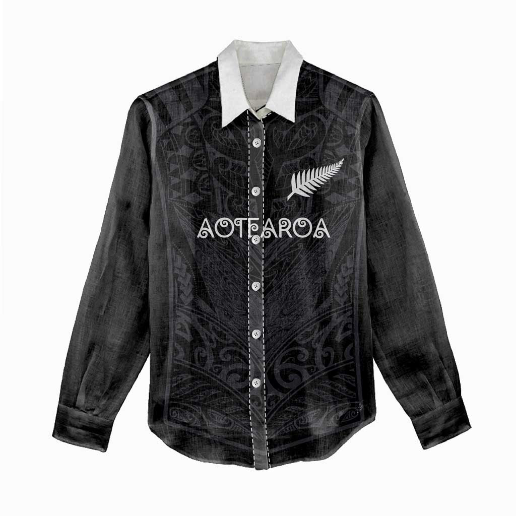 Custom Aotearoa Rugby Women Casual Shirt The Blacks-Sporty T90 Style - Polynesian Pride