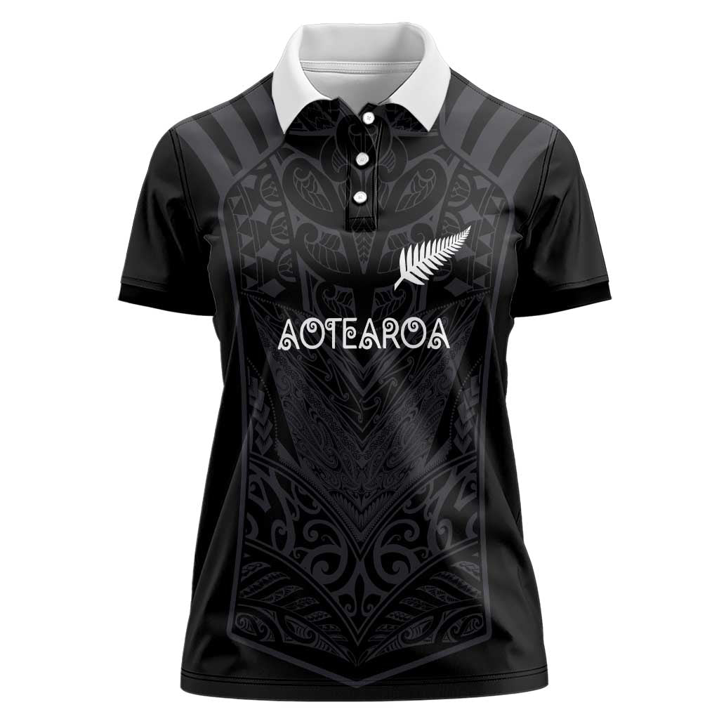 Custom Aotearoa Rugby Women Polo Shirt The Blacks-Sporty T90 Style - Polynesian Pride