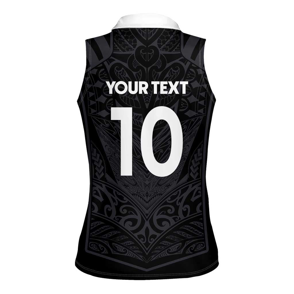 Custom Aotearoa Rugby Women Sleeveless Polo Shirt The Blacks-Sporty T90 Style - Polynesian Pride
