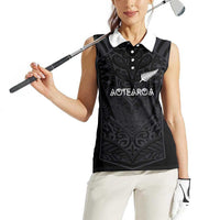 Custom Aotearoa Rugby Women Sleeveless Polo Shirt The Blacks-Sporty T90 Style - Polynesian Pride