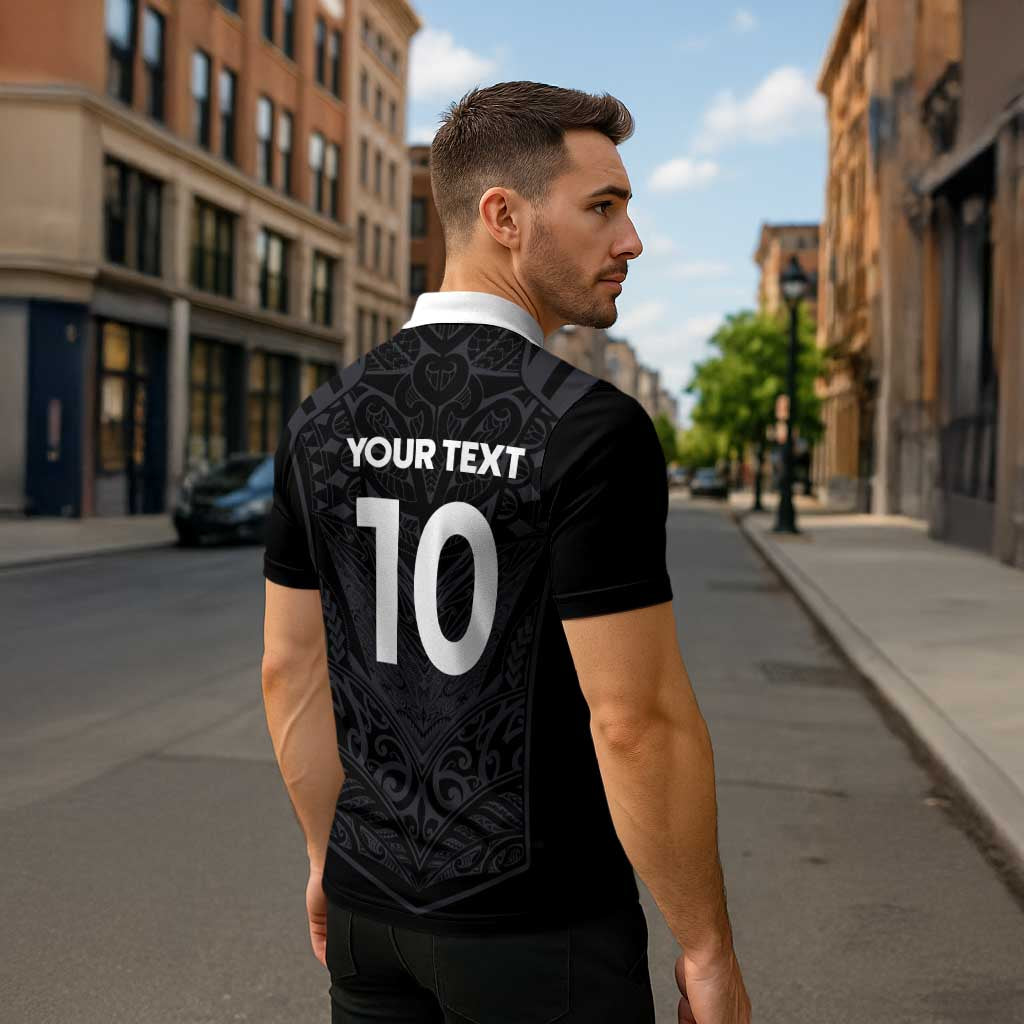 Custom Aotearoa Rugby Zipper Polo Shirt The Blacks-Sporty T90 Style - Polynesian Pride