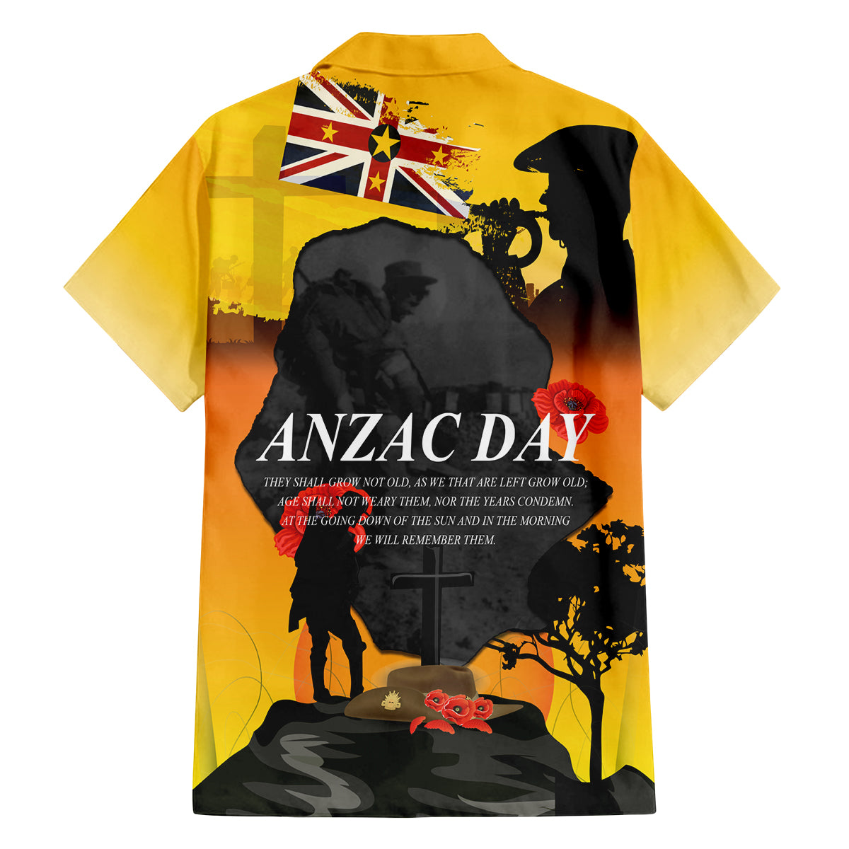 Niue ANZAC Day Family Matching Puletasi and Hawaiian Shirt Soldier and Gallipoli Lest We Forget LT03 - Polynesian Pride