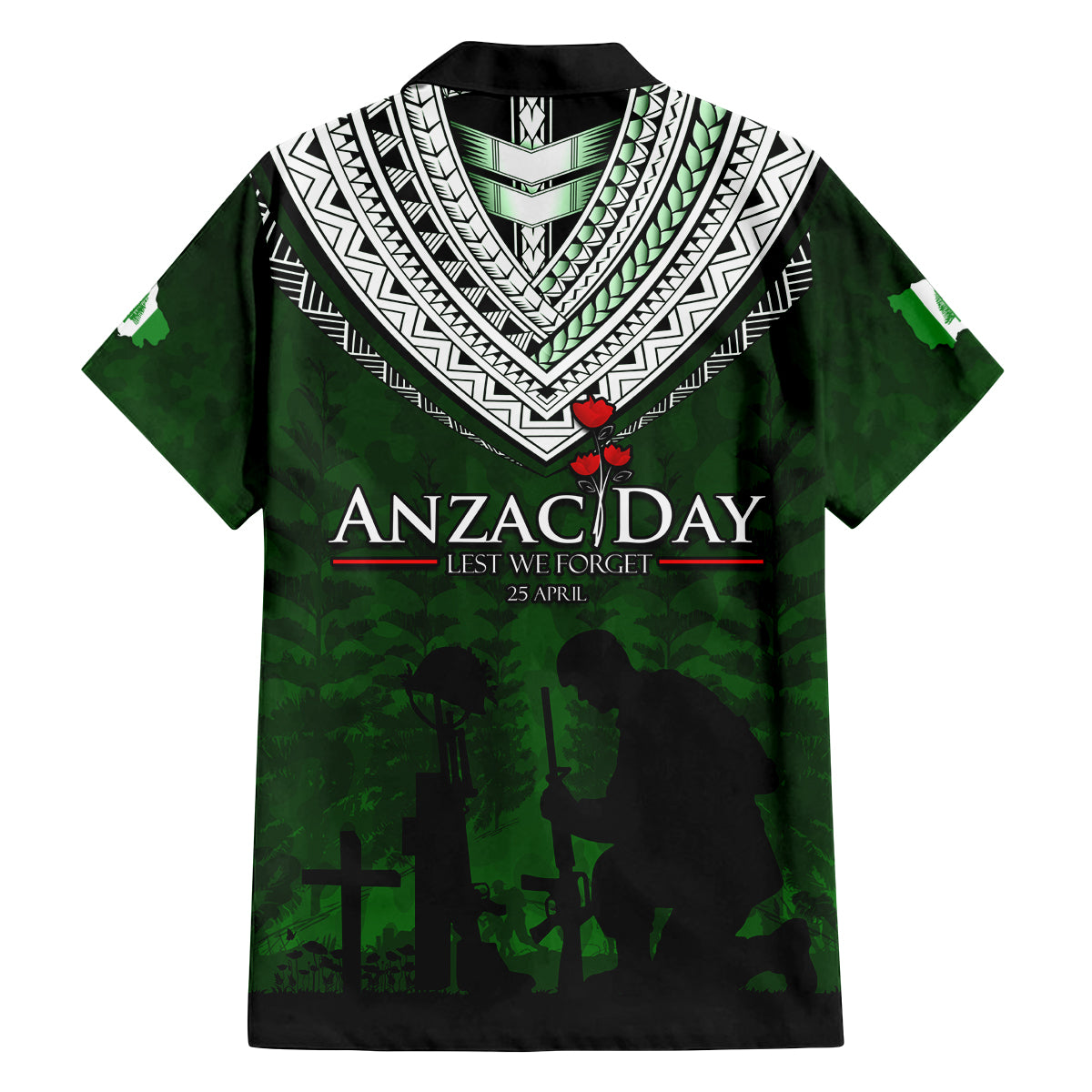 Norfolk Island ANZAC Day Family Matching Puletasi and Hawaiian Shirt Soldier Lest We Forget Camouflage LT03 - Polynesian Pride