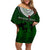 Norfolk Island ANZAC Day Off Shoulder Short Dress Soldier Lest We Forget Camouflage LT03 Women Green - Polynesian Pride