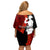 Tonga ANZAC Day Off Shoulder Short Dress Red Poppies Flower Soldier Lest We Forget LT03 - Polynesian Pride