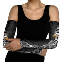 American Samoa Flag Day Arm Sleeves Tribal Tattoo with Eagle Black LT03 - Polynesian Pride