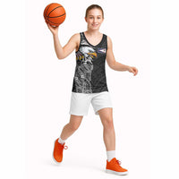 American Samoa Flag Day Basketball Jersey Tribal Tattoo with Eagle Black LT03 - Polynesian Pride