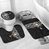 American Samoa Flag Day Bathroom Set Tribal Tattoo with Eagle Black LT03 Mat Set Only (3 pcs) One Size Black - Polynesian Pride