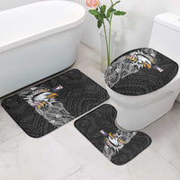 American Samoa Flag Day Bathroom Set Tribal Tattoo with Eagle Black LT03 - Polynesian Pride