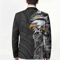 American Samoa Flag Day Blazer Tribal Tattoo with Eagle Black LT03 - Polynesian Pride